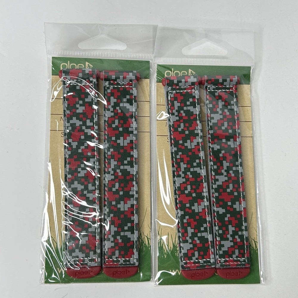 Plae Shoe Tabs Set of 2 Shoe Straps XL Limestone Gray And Red New Pixel